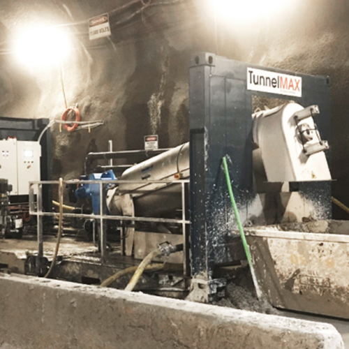 A TunnellMAX system is a convenient means of dewatering slurries inside a tunnel
