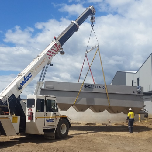 A 100 kL/hr DAF system being delivered to a new food processing facility in NSW
