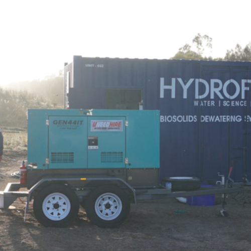 A containerised dewatering plant available for rent or trial 
