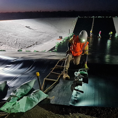 Installation of a liner in a covered anaerobic lagoon at food processing plant in SA
