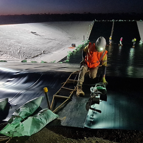 Installation of a liner in a covered anaerobic lagoon at food processing plant in SA
