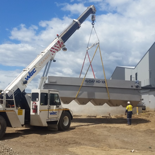 A 200 kL/hr DAF system being delivered to a new food processing facility in NSW
