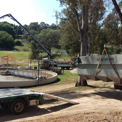 Construction of an inground 15 m diameter clarifier
