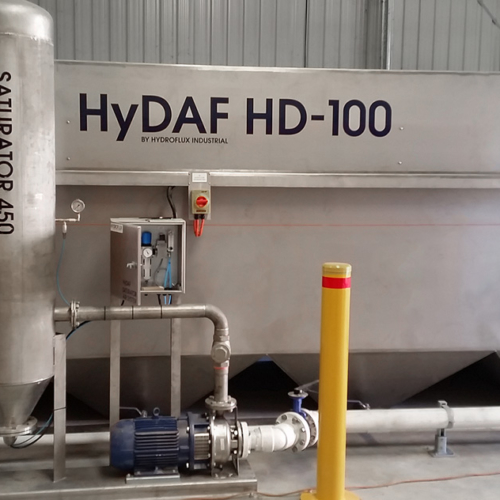 A HyDAF HD-100 treating wastewater  at a poultry processing plant in QLD
